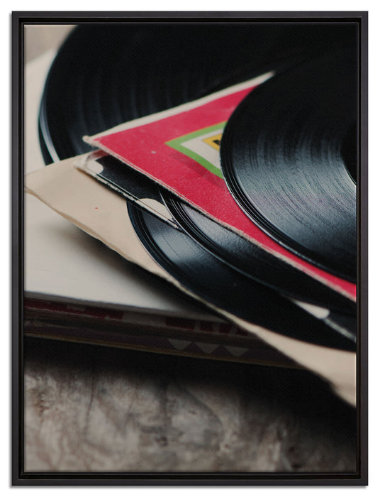 Mixtape Schallplatte DJ auf Leinwandbild gerahmt Größe 80x60