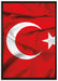 Turkey flag Türkei Flagge auf Leinwandbild gerahmt Größe 100x70