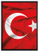 Turkey flag Türkei Flagge auf Leinwandbild gerahmt Größe 80x60