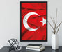 Turkey flag Türkei Flagge auf Leinwandbild gerahmt mit Kirschblüten