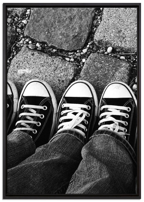 Lässige Schuhe  auf Leinwandbild gerahmt Größe 100x70