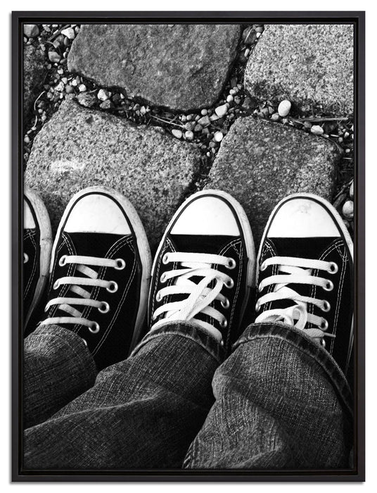 Lässige Schuhe  auf Leinwandbild gerahmt Größe 80x60