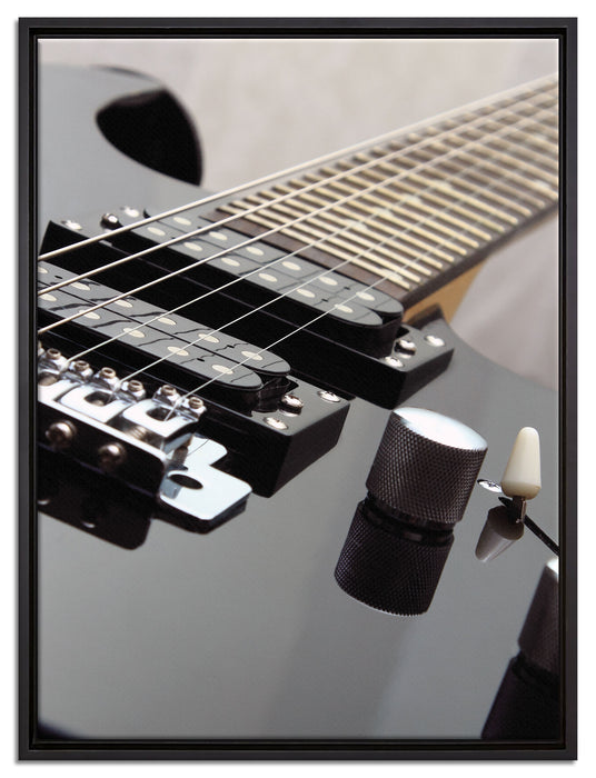 Black Guitar auf Leinwandbild gerahmt Größe 80x60