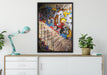 Coloured Streetart Graffiti auf Leinwandbild gerahmt verschiedene Größen im Wohnzimmer