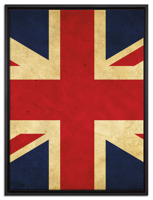 Großbritannien Flagge auf Leinwandbild gerahmt Größe 80x60
