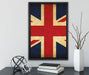 Großbritannien Flagge auf Leinwandbild gerahmt mit Kirschblüten
