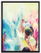Farben Festival Holi Indien auf Leinwandbild gerahmt Größe 80x60