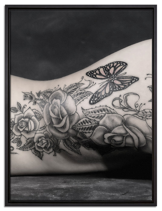 Sexy Tattoos Nice Girl Erotik auf Leinwandbild gerahmt Größe 80x60