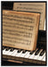 Klavier mit Notenblätter auf Leinwandbild gerahmt Größe 100x70