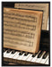 Klavier mit Notenblätter auf Leinwandbild gerahmt Größe 80x60