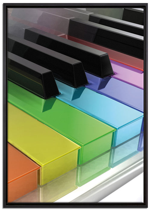 Klavier Tasten auf Leinwandbild gerahmt Größe 100x70