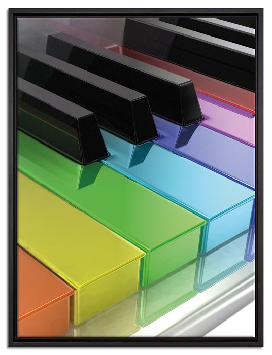 Klavier Tasten auf Leinwandbild gerahmt Größe 80x60