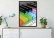 Klavier Tasten auf Leinwandbild gerahmt verschiedene Größen im Wohnzimmer