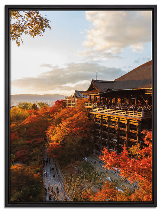 Tempel in China auf Leinwandbild gerahmt Größe 80x60