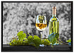 Weinverkostung im Sommer auf Leinwandbild gerahmt Größe 100x70