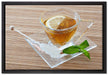 Tasse Tee mit Minze auf Leinwandbild gerahmt Größe 60x40