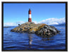 Leuchtturm mit Robben auf Leinwandbild gerahmt Größe 80x60