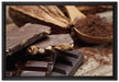 Leckere Schokolade auf Leinwandbild gerahmt Größe 60x40