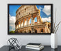 Kolosseum in Rom auf Leinwandbild gerahmt mit Kirschblüten