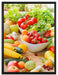 Buntes Obst und Gemüse auf Leinwandbild gerahmt Größe 80x60