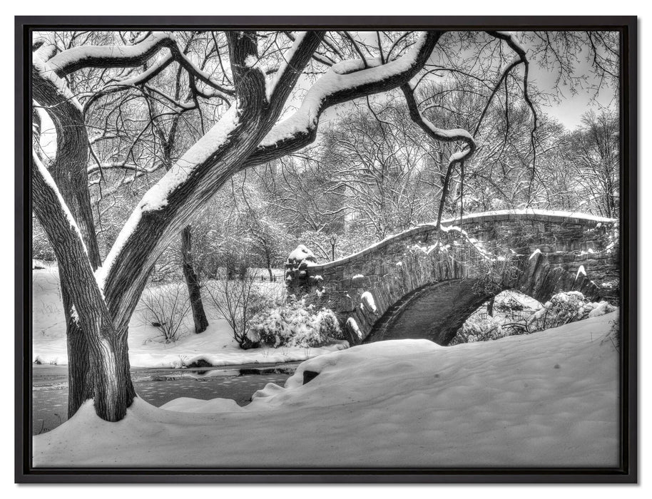 Central Park New York auf Leinwandbild gerahmt Größe 80x60