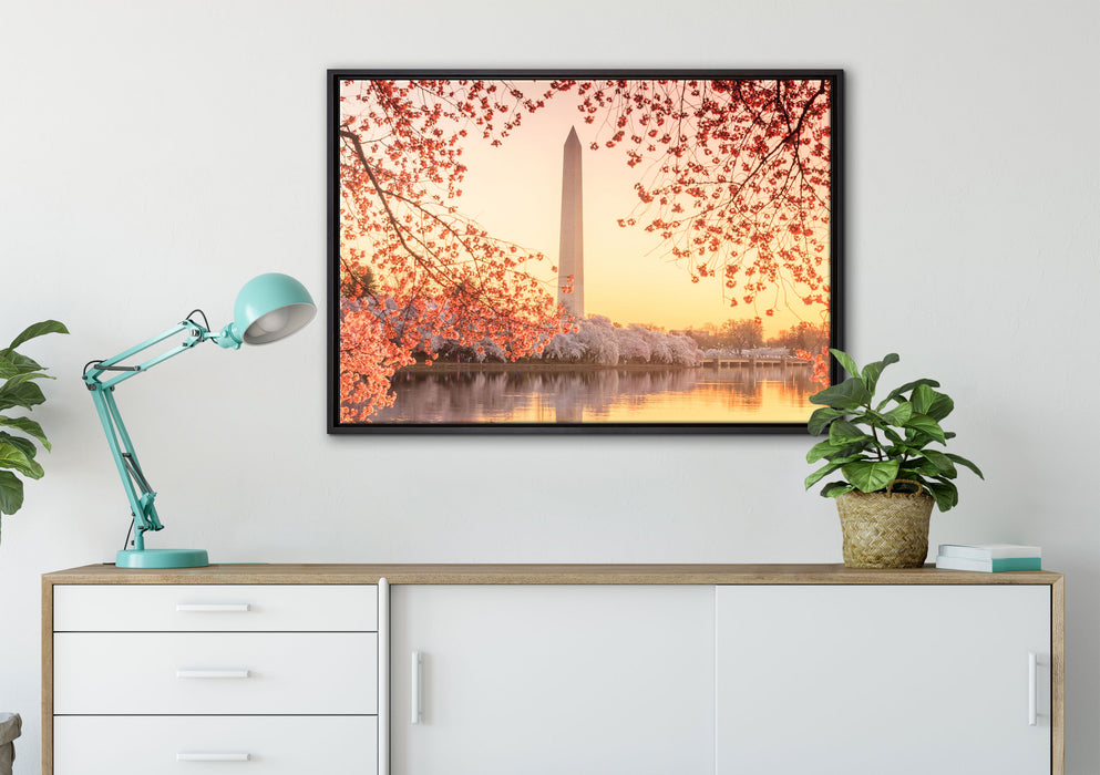 Jefferson Memorial auf Leinwandbild gerahmt verschiedene Größen im Wohnzimmer