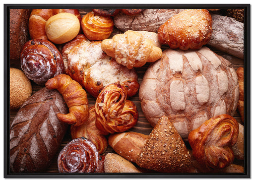 Bread and buns auf Leinwandbild gerahmt Größe 100x70