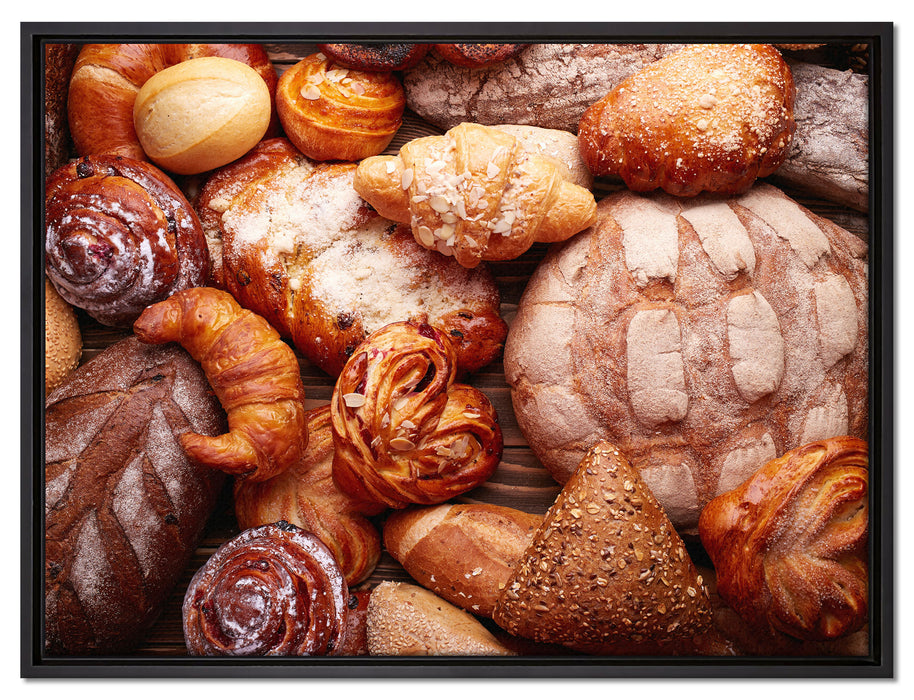 Bread and buns auf Leinwandbild gerahmt Größe 80x60