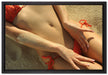Sexy Frau im Bikini am Strand auf Leinwandbild gerahmt Größe 60x40