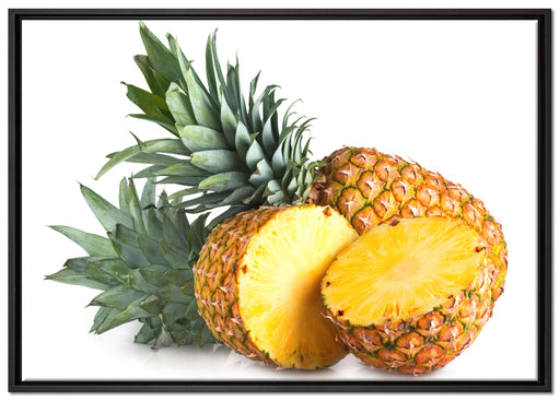 Frische Ananas auf Leinwandbild gerahmt Größe 100x70