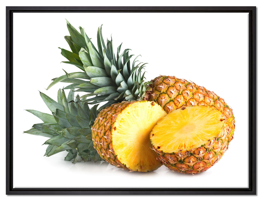 Frische Ananas auf Leinwandbild gerahmt Größe 80x60