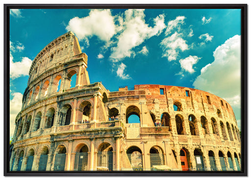 Colosseum bei Tag in Rom auf Leinwandbild gerahmt Größe 100x70