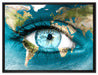 Die Erde auf ein Gesicht auf Leinwandbild gerahmt Größe 80x60