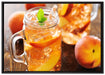 Erfrischender Pfirsicheistee auf Leinwandbild gerahmt Größe 100x70