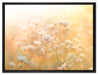 Romantische Blumenwiese auf Leinwandbild gerahmt Größe 80x60