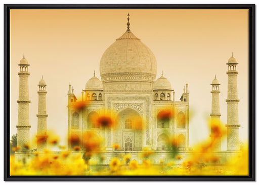 Taj Mahal im Sommer auf Leinwandbild gerahmt Größe 100x70