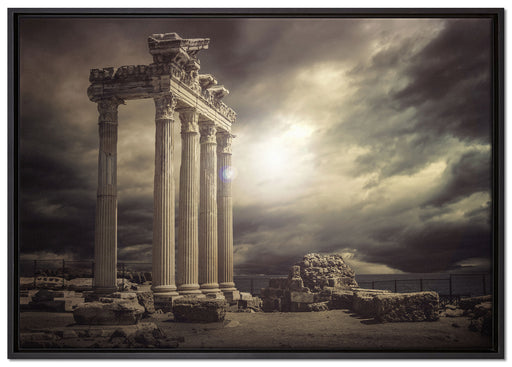 Apollon Tempel Ruine in Side auf Leinwandbild gerahmt Größe 100x70