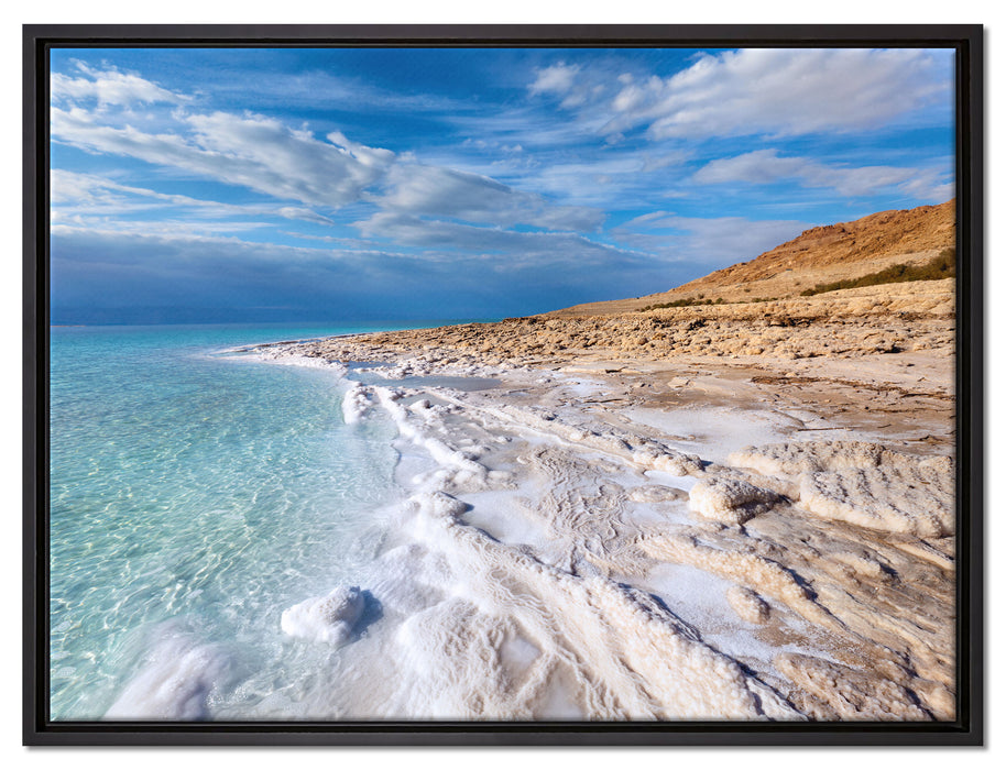 Das Tote Meer bei Tag auf Leinwandbild gerahmt Größe 80x60