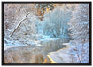 Atemberaubende Winterlandschaft auf Leinwandbild gerahmt Größe 100x70