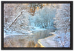 Atemberaubende Winterlandschaft auf Leinwandbild gerahmt Größe 60x40