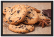 Cookies mit Schokostückchen auf Leinwandbild gerahmt Größe 60x40