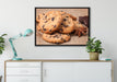 Cookies mit Schokostückchen auf Leinwandbild gerahmt verschiedene Größen im Wohnzimmer