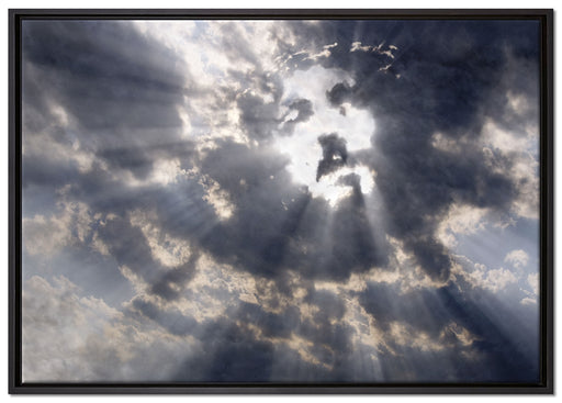 Das Jesusgesicht am Himmel auf Leinwandbild gerahmt Größe 100x70