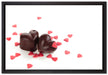 Schokoladenherzchen auf Leinwandbild gerahmt Größe 60x40