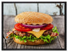 Leckerer Cheesburger auf Leinwandbild gerahmt Größe 80x60