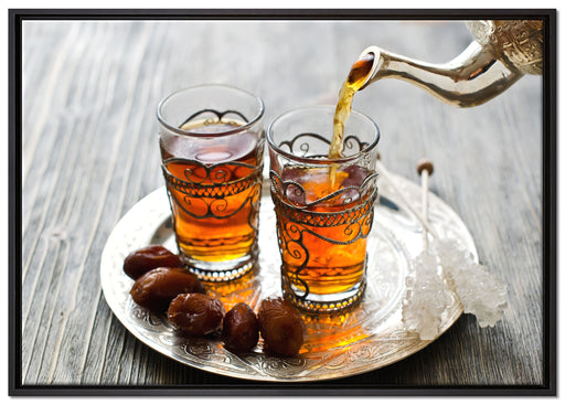 Arabischer Tee auf Leinwandbild gerahmt Größe 100x70