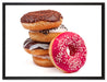 Süße Donuts auf Leinwandbild gerahmt Größe 80x60