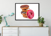 Süße Donuts auf Leinwandbild gerahmt verschiedene Größen im Wohnzimmer