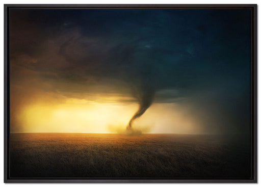 Naturgewalt Tornado auf Leinwandbild gerahmt Größe 100x70