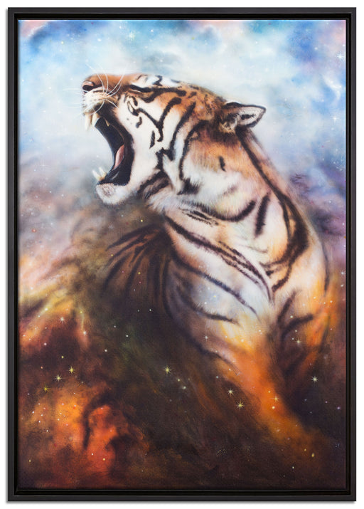 Gemälde eines Tigers auf Leinwandbild gerahmt Größe 100x70